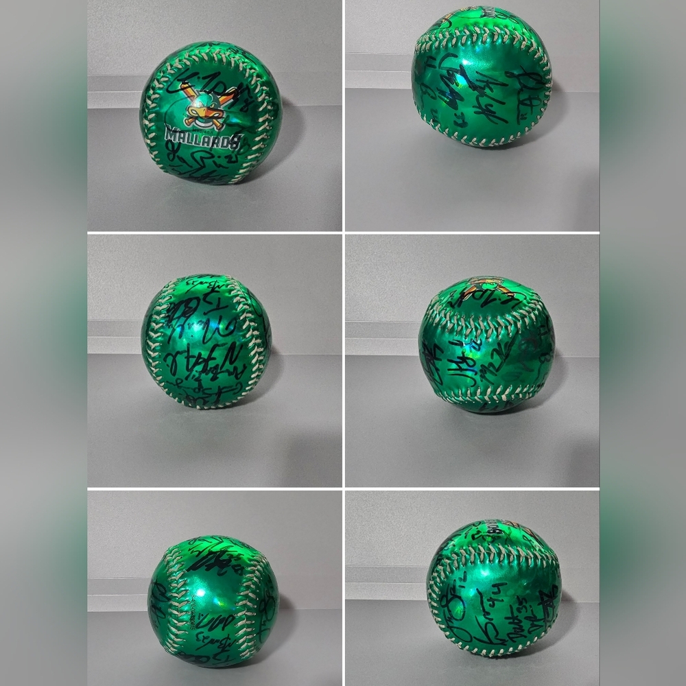 Signed Madison Mallards Green Special Edition Baseball | NCAA